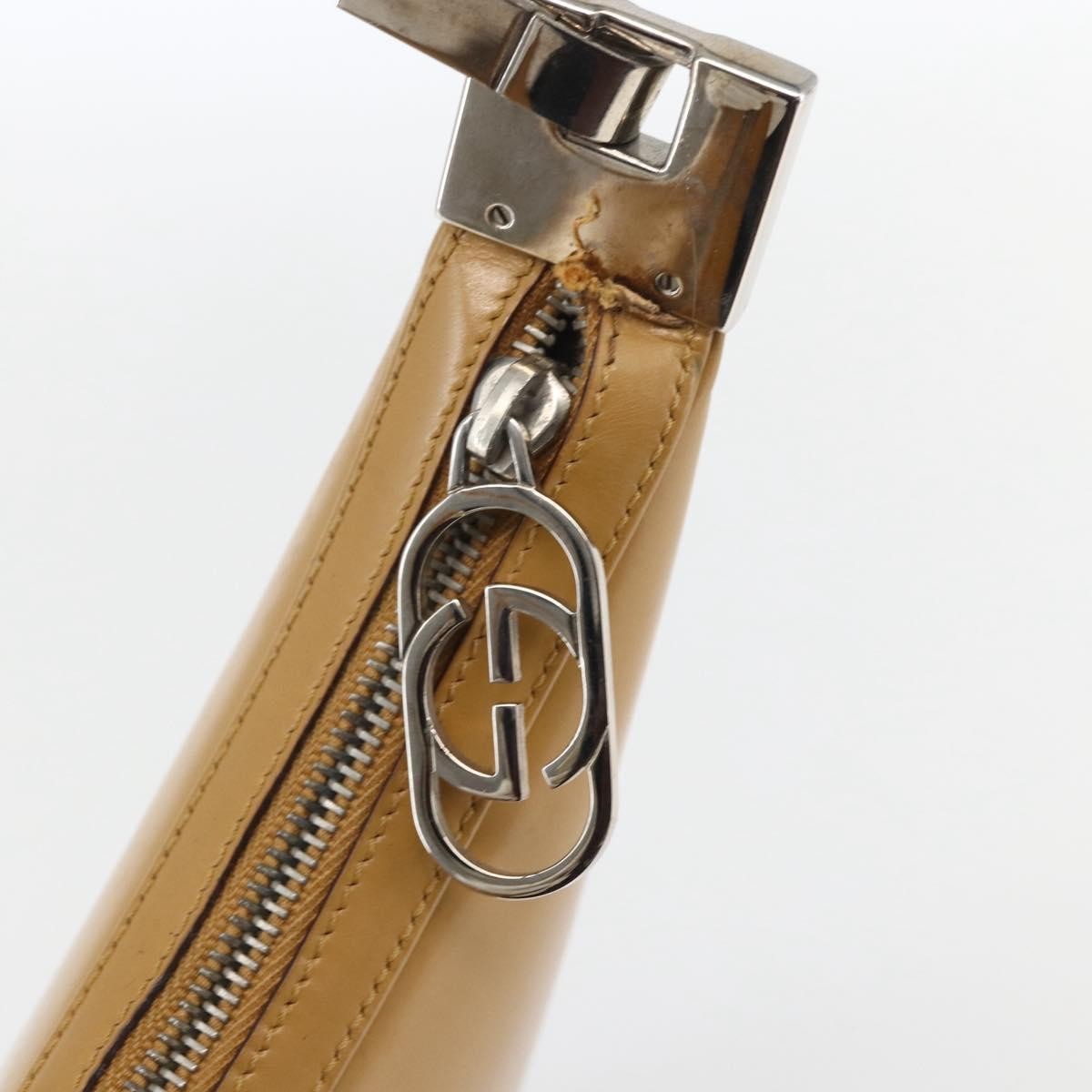 Gucci GUCCI Shoulder Bag Leather Brown Silver 001 3812 Authentic BA10652