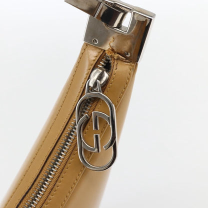 Gucci GUCCI Shoulder Bag Leather Brown Silver 001 3812 Authentic BA10652