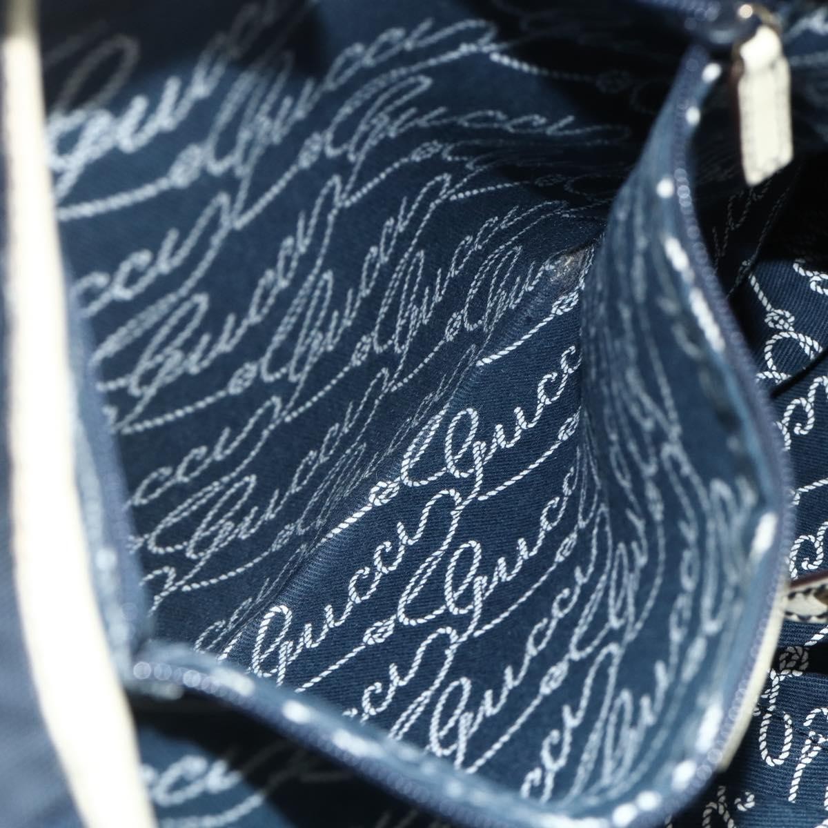 Gucci GUCCI Tote Bag Canvas Gold Navy 169949 Authentic bs34912