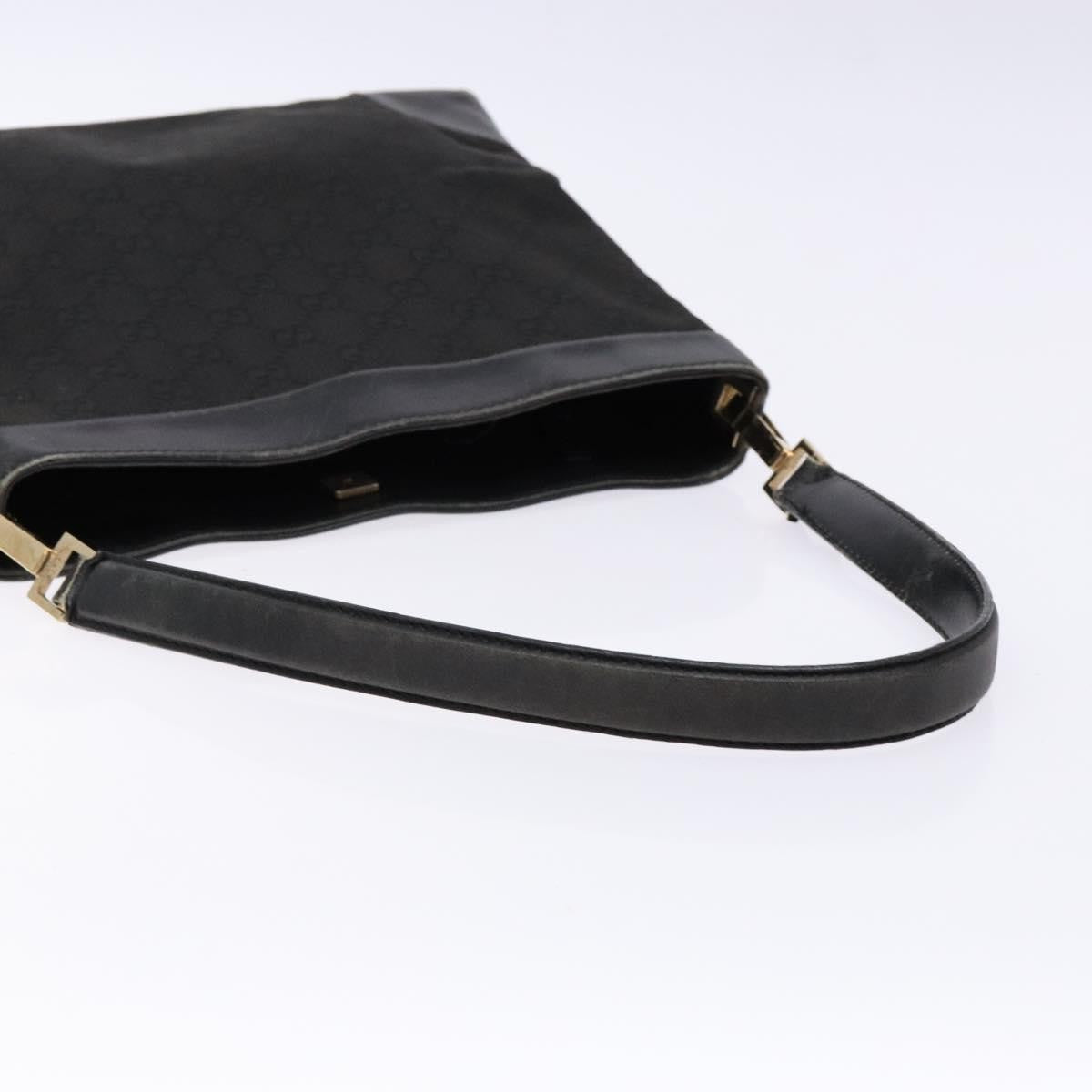 Gucci GUCCI GG Canvas Shoulder Bag Black Gold 33900 Authentic 139189A