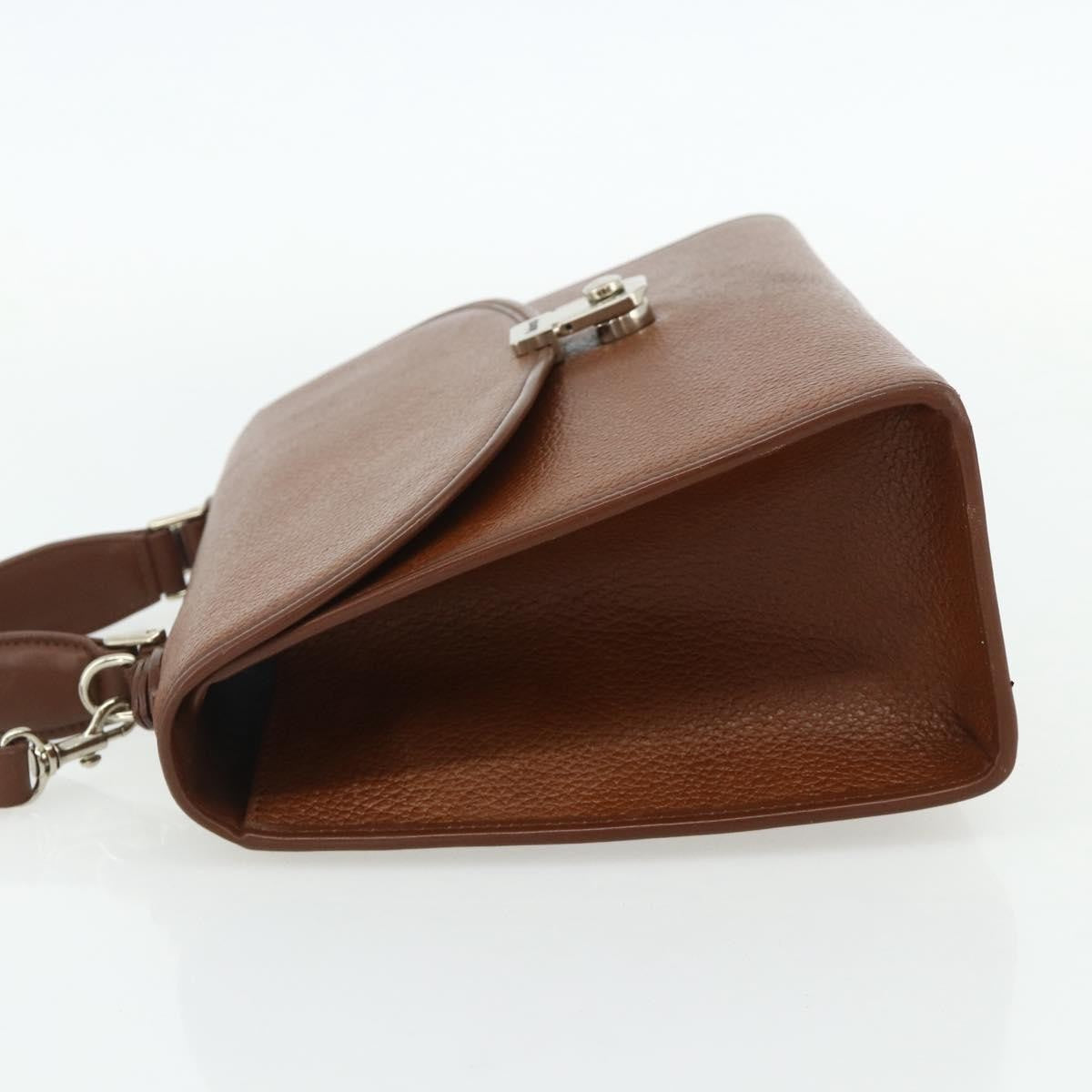 Burberrys Burberrys Hand Bag Leather 2way Brown Gold Authentic 178273