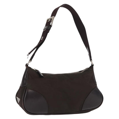 Prada PRADA Shoulder Bag Nylon Khaki Silver Authentic 169376