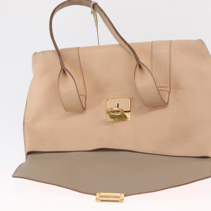 Salvatore Ferragamo Salvatore Ferragamo Gancini Shoulder Bag Leather Pink Gold Authentic 171552