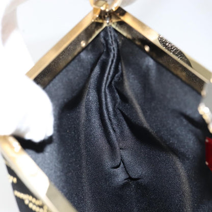 Valentino VALENTINO Hand Bag Satin Brown Gold Authentic bs30808
