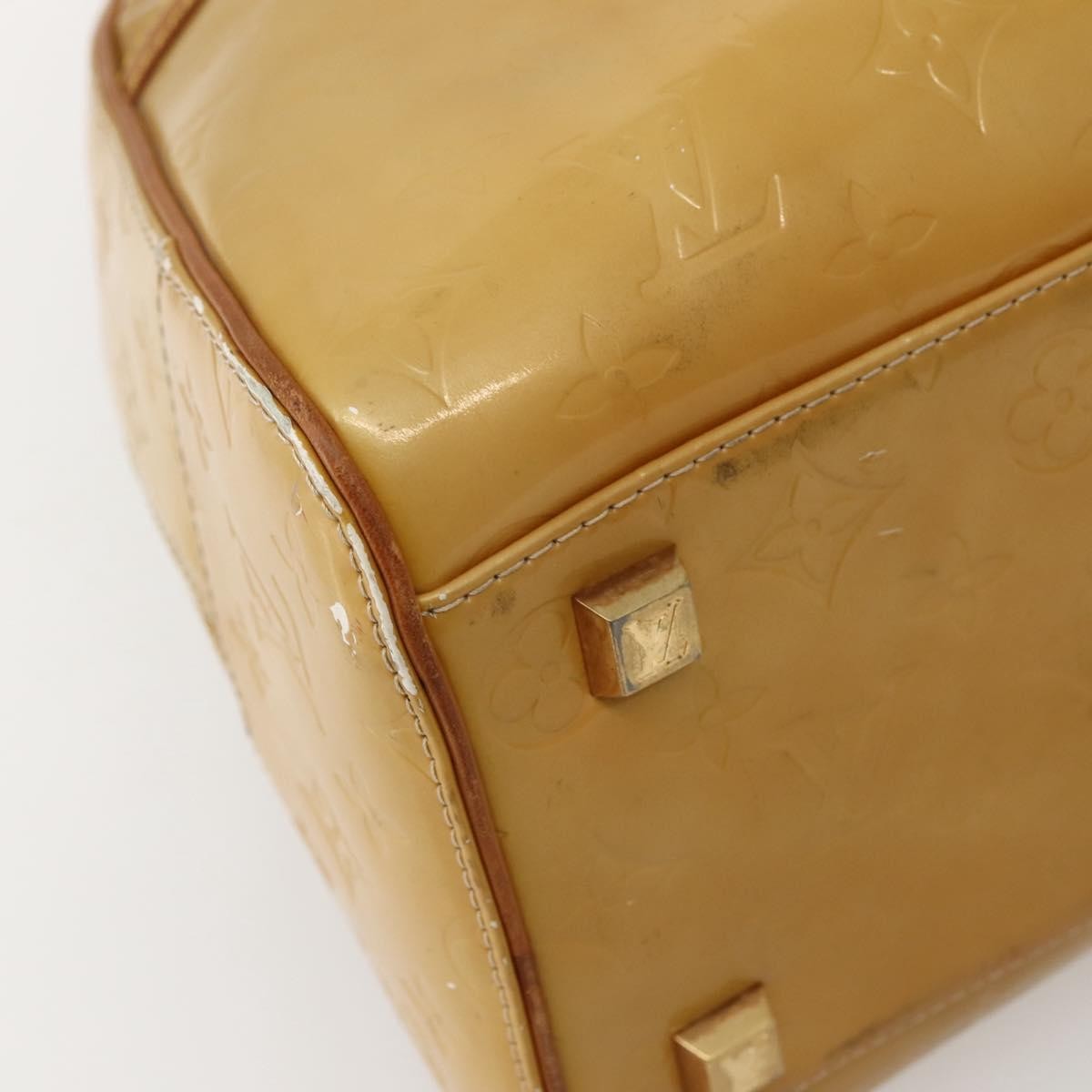 Louis Vuitton LOUIS VUITTON Monogram Vernis Tompkins Square Hand Bag Beige M91149 Authentic hk3021