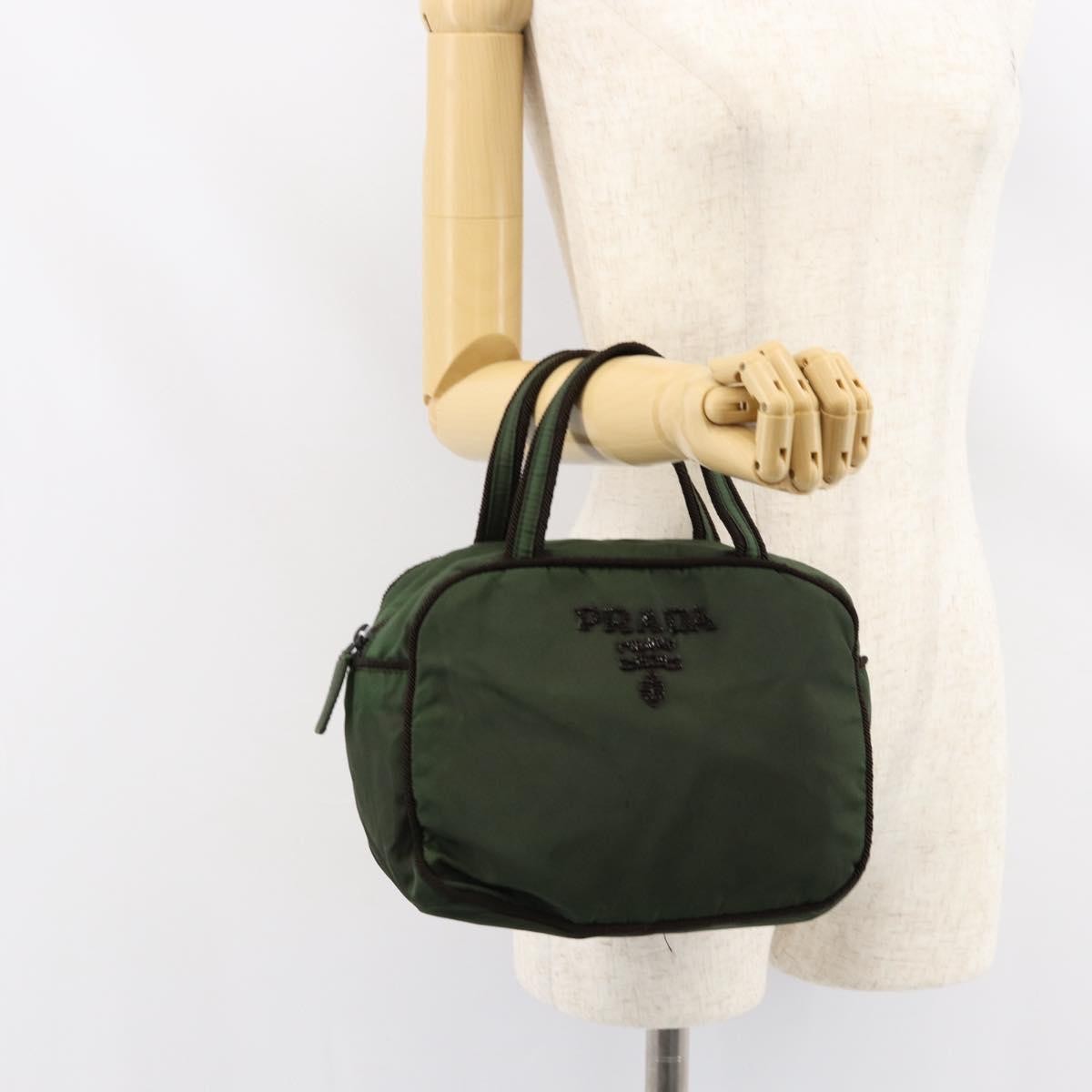 Prada PRADA Hand Bag Nylon Green Authentic 153060