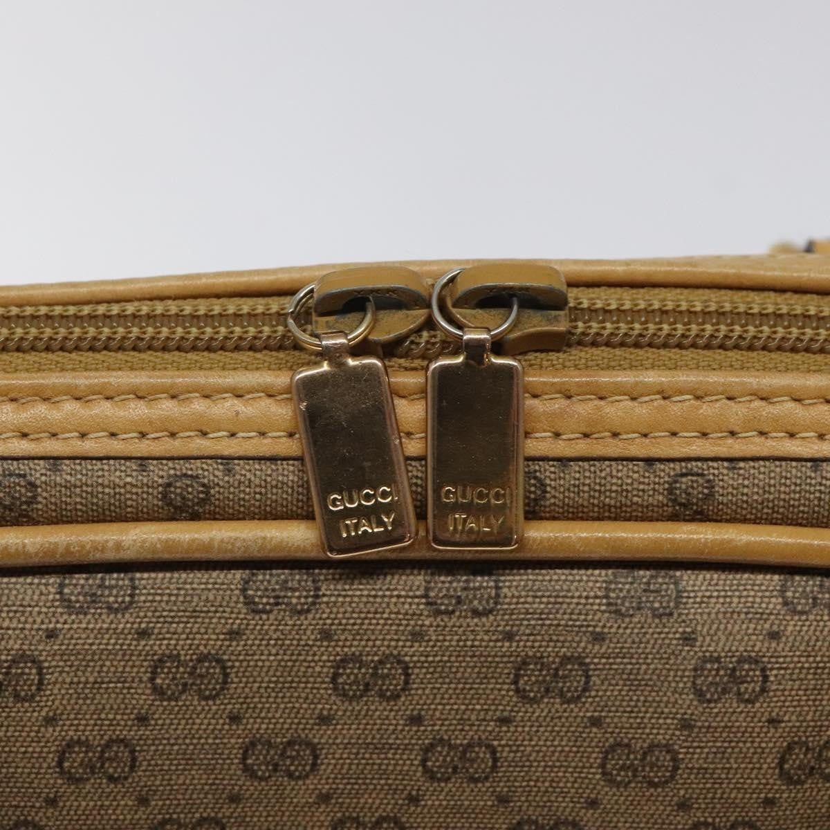Gucci GUCCI Micro GG Supreme Hand Bag PVC Beige Gold 000 39 0030 Authentic BA2146