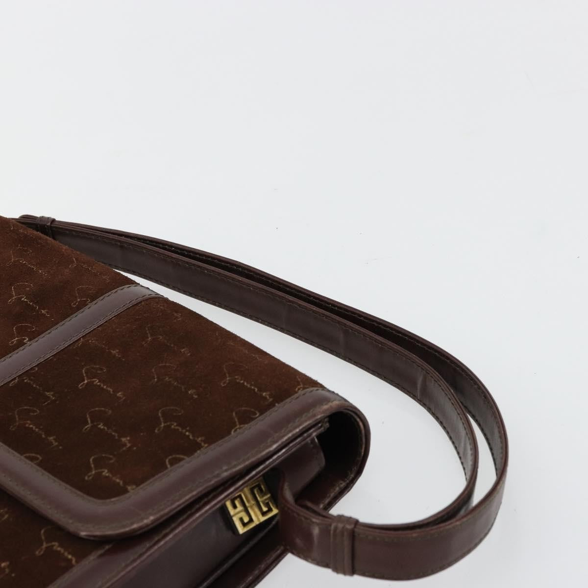 Givenchy GIVENCHY Shoulder Bag Suede Brown Gold Authentic bs35122