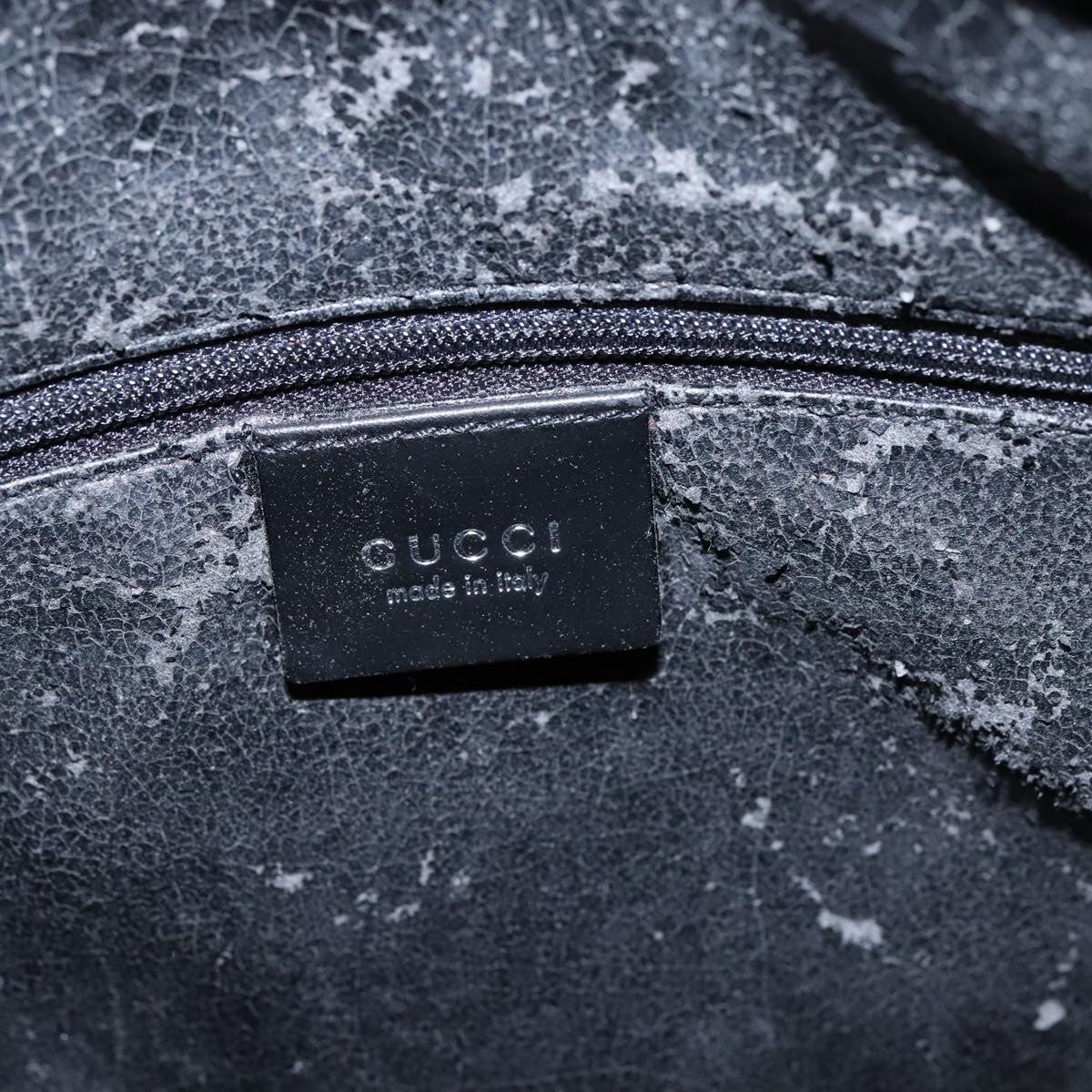 Gucci GUCCI Shoulder Bag Patent Leather Black Silver 001 3017 002058 Authentic yk16254