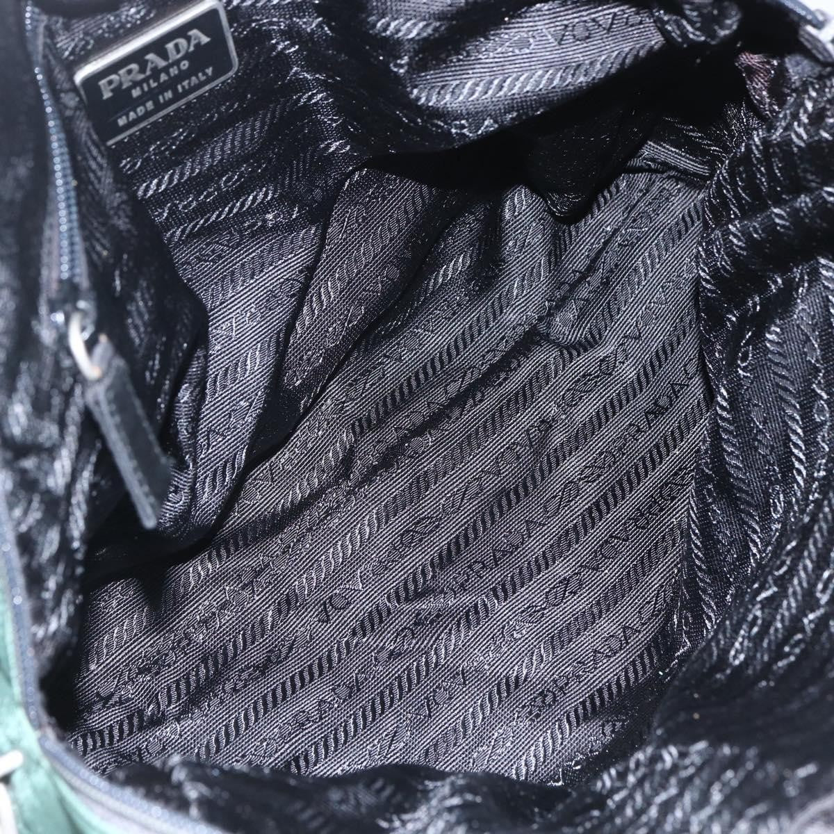 Prada PRADA Hand Bag Nylon Green Silver Authentic 154193