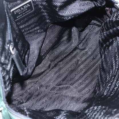 Prada PRADA Hand Bag Nylon Green Silver Authentic 154193