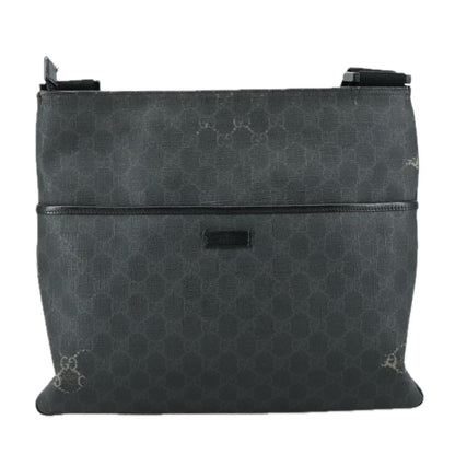 Gucci GUCCI GG Supreme Shoulder Bag PVC Leather Black 162904 Authentic yk16293