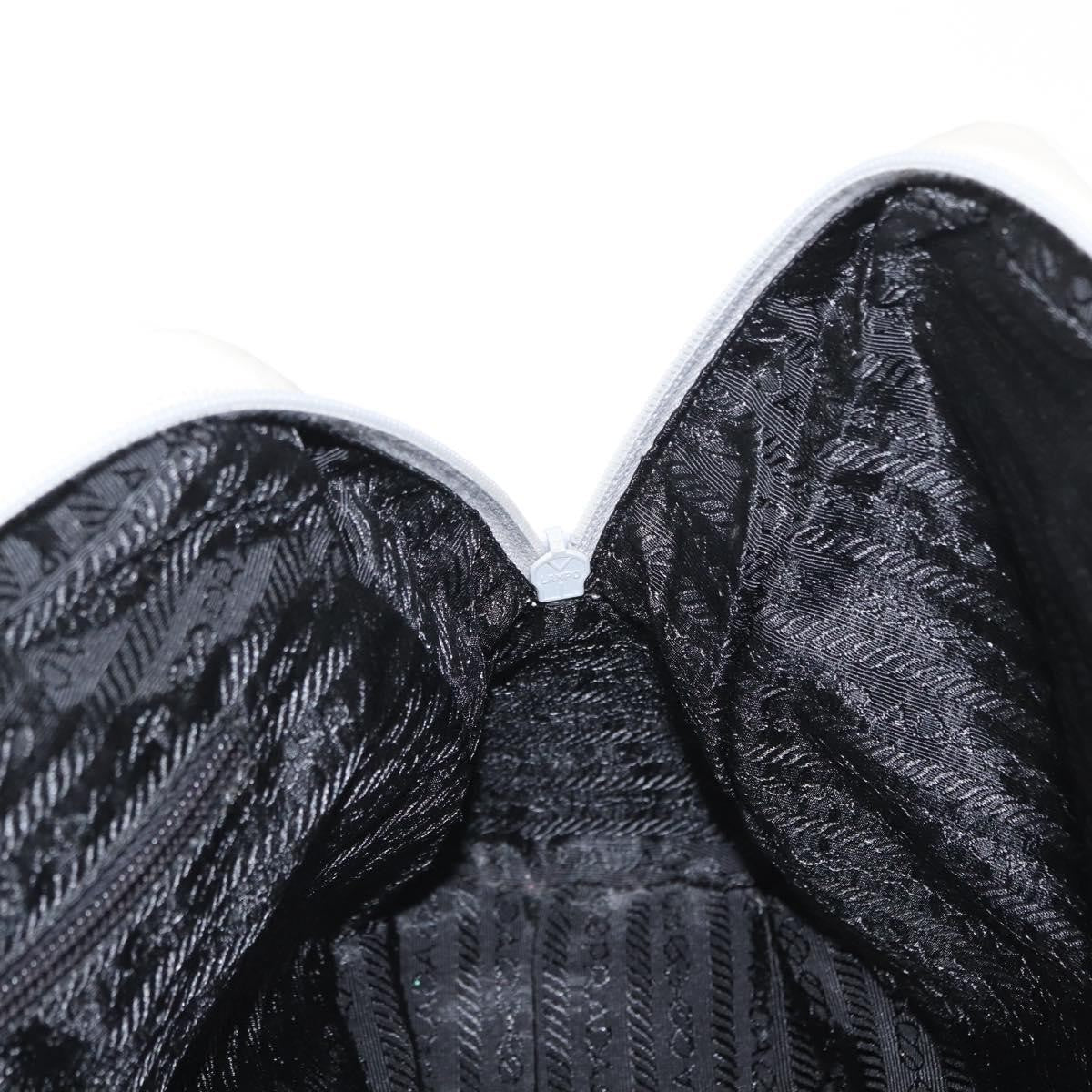 Prada PRADA Tote Bag Nylon White Silver Authentic am10449