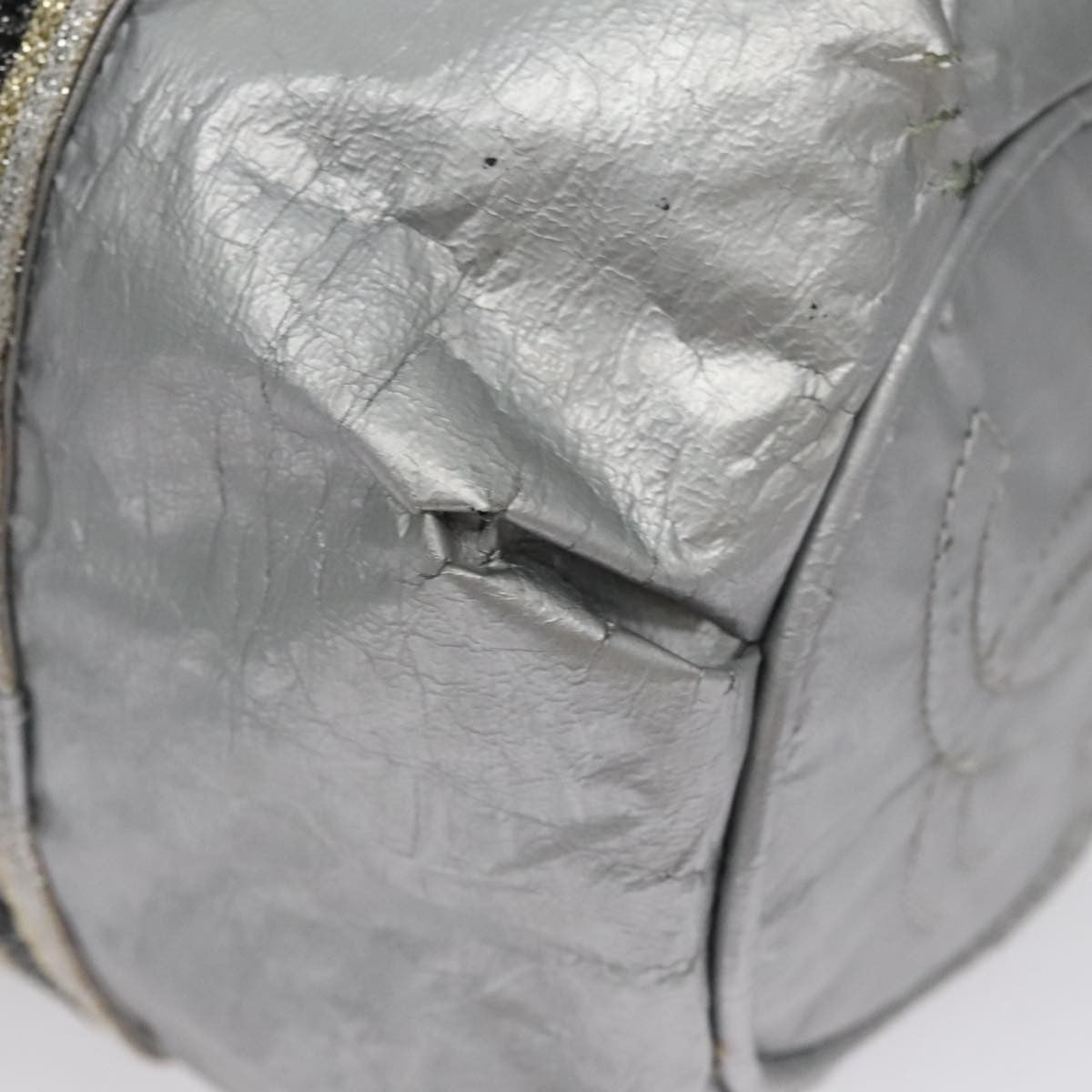 Chanel CHANEL Sports Hand Bag Coated Canvas Silver CC Authentic bs21669