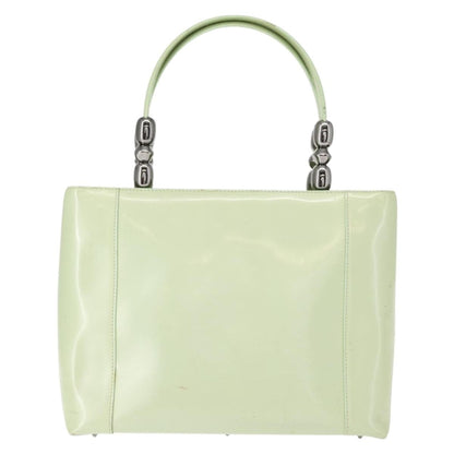 Dior Christian Dior Maris Pearl Hand Bag Enamel Green Authentic 150745