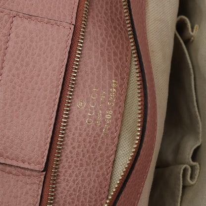 Gucci GUCCI Tote Bag Leather Gold Gray 354408 Authentic hk2995