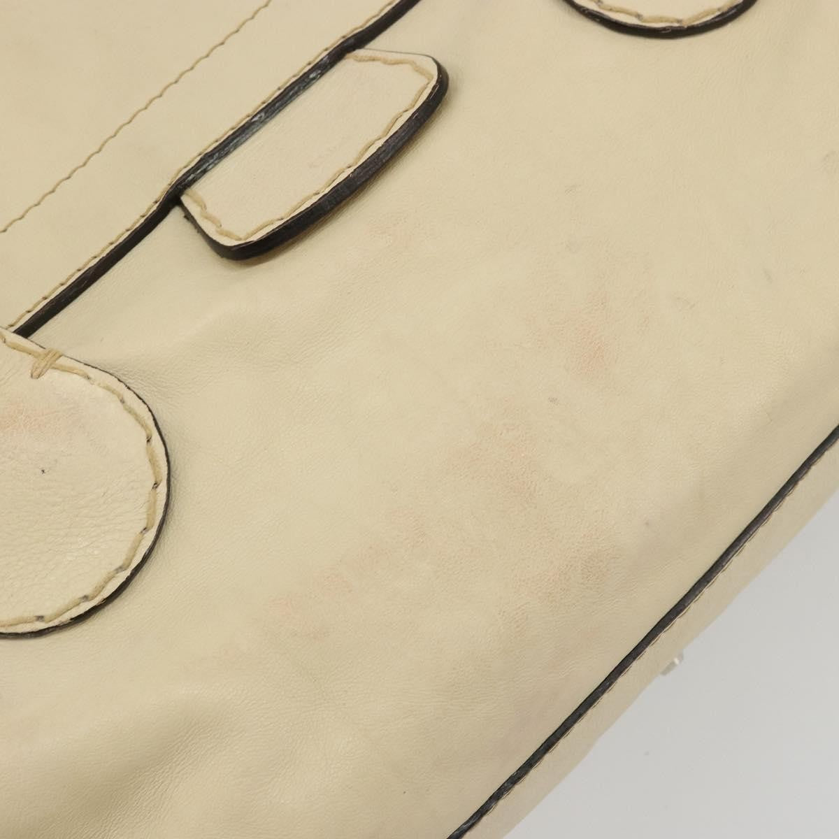 Chloé Chloé Chloe Edith Boston Bag Leather Beige Silver Authentic bs30503