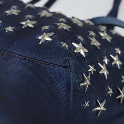 Jimmy Choo Jimmy Choo Studs Tote Bag Coated Canvas Blue Authentic sw1589