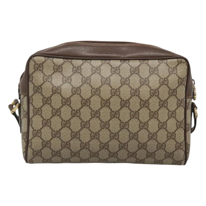 Gucci GUCCI GG Supreme Web Sherry Line Bag PVC Beige Gold Red 56 02 088 Authentic BA2392