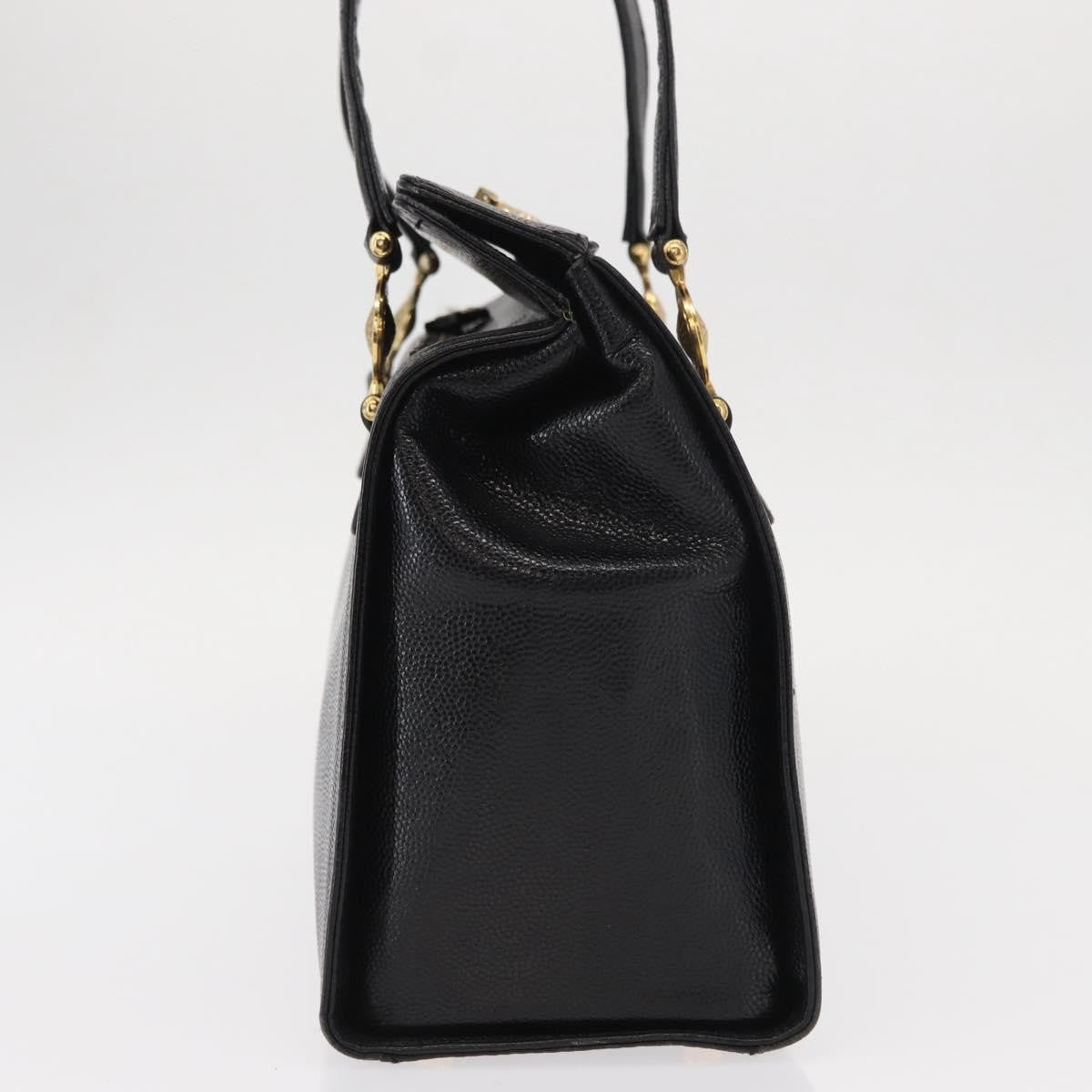 Versace VERSACE Tote Bag Leather Black Gold Authentic BA8013