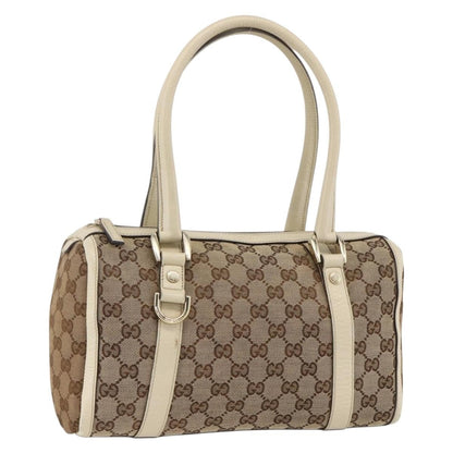 Gucci GUCCI GG Canvas Hand Bag Beige Gold 130942 Authentic BSZ194