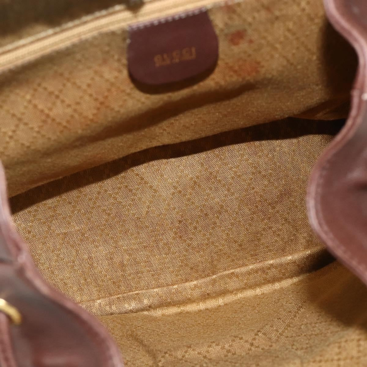Gucci GUCCI Bamboo Backpack Leather Brown Gold 003 58 0016 Authentic 178057 Bag