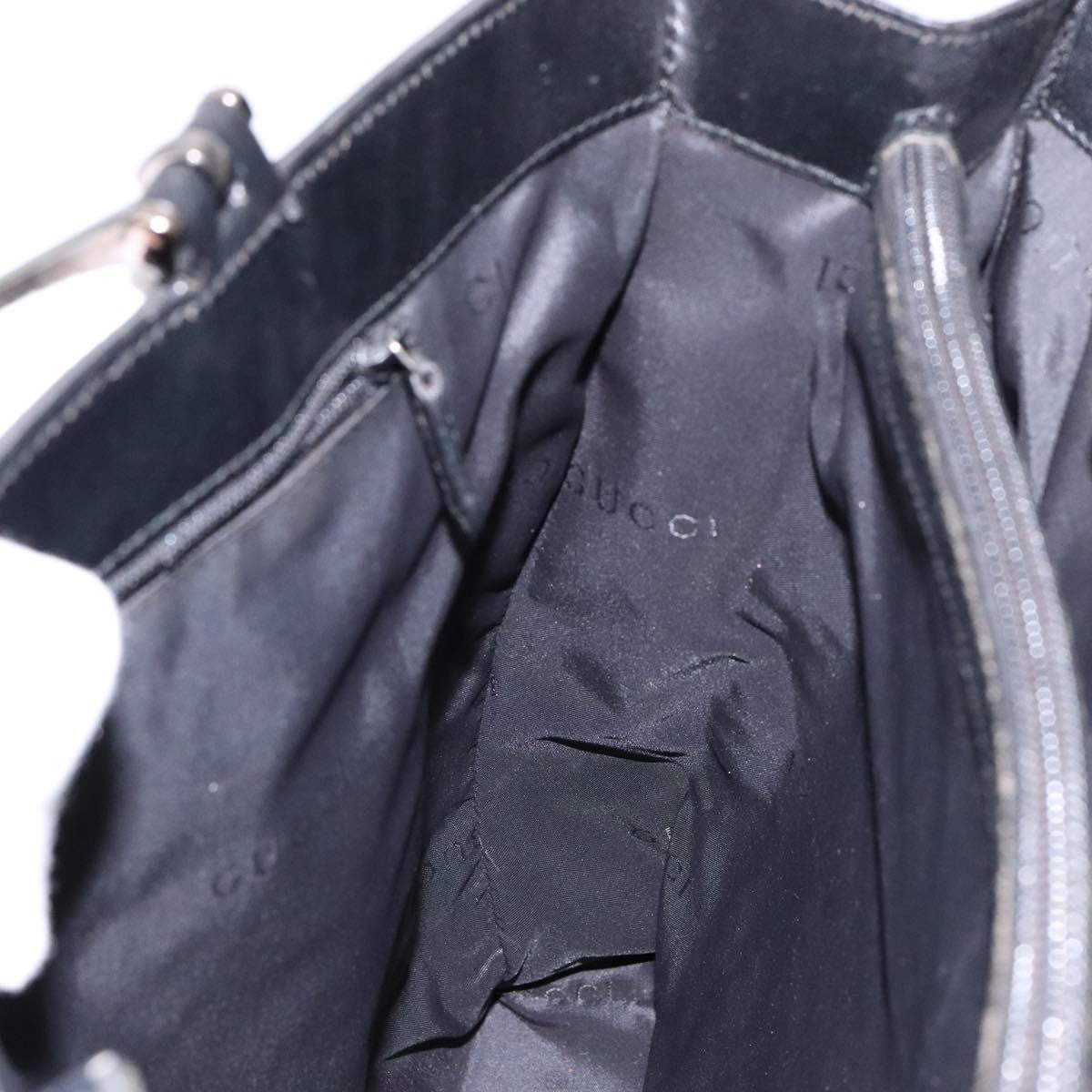Gucci GUCCI Hand Bag Nylon 2way Black Silver 002 1028 2684 Authentic 139157