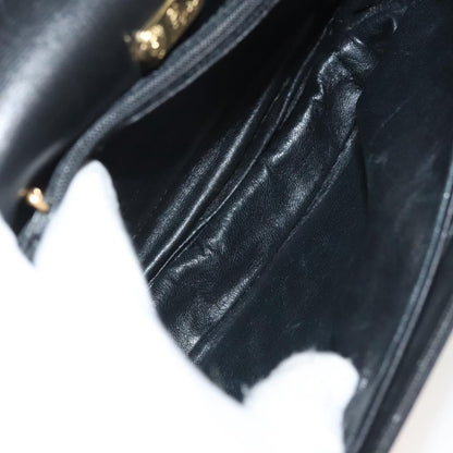 Gucci GUCCI Hand Bag Leather Black Gold 000 056 0004 Authentic ep10863
