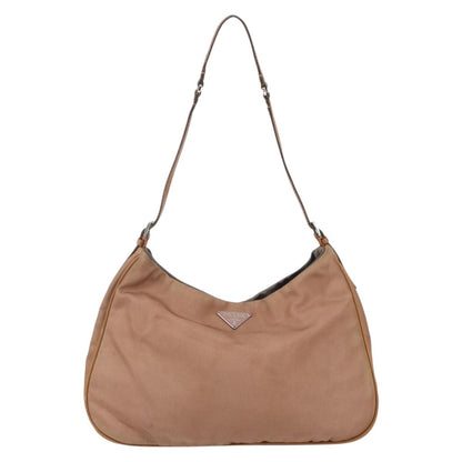 Prada PRADA Shoulder Bag Nylon Beige Gold Authentic 162843