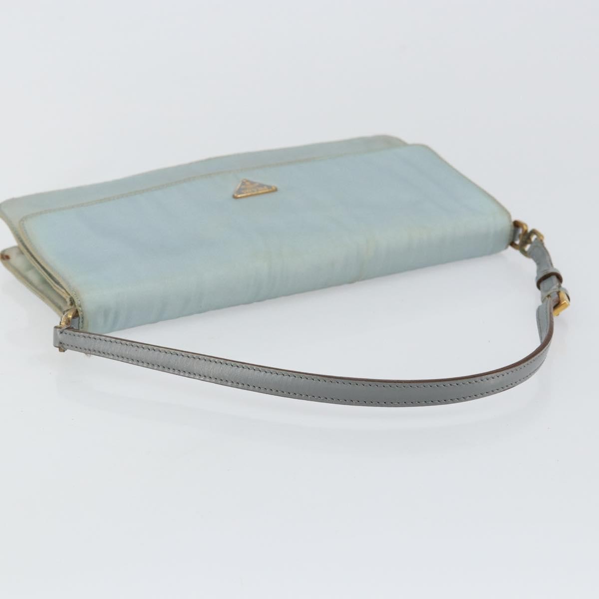 Prada PRADA Shoulder Bag Nylon Light Blue Gold Authentic 143505