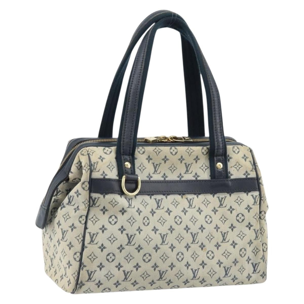 Louis Vuitton LOUIS VUITTON Monogram Mini Josephine PM Hand Bag Blue M92049 LV Authentic ep13340