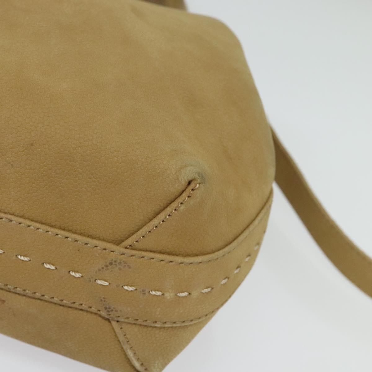 Celine CELINE Hand Bag Leather 2way Beige Gold Authentic sw1099