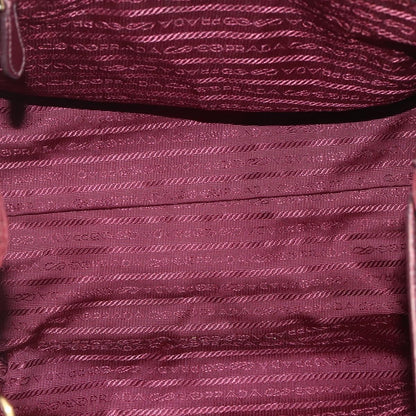 Prada PRADA Hand Bag Nylon 2way Bordeaux Gold Authentic 163074