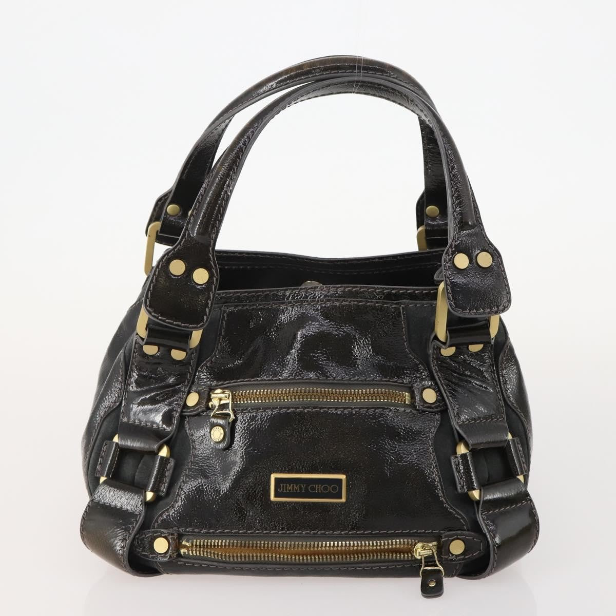 Jimmy Choo Jimmy Choo Hand Bag Leather 2 Set Black White Authentic BA12856