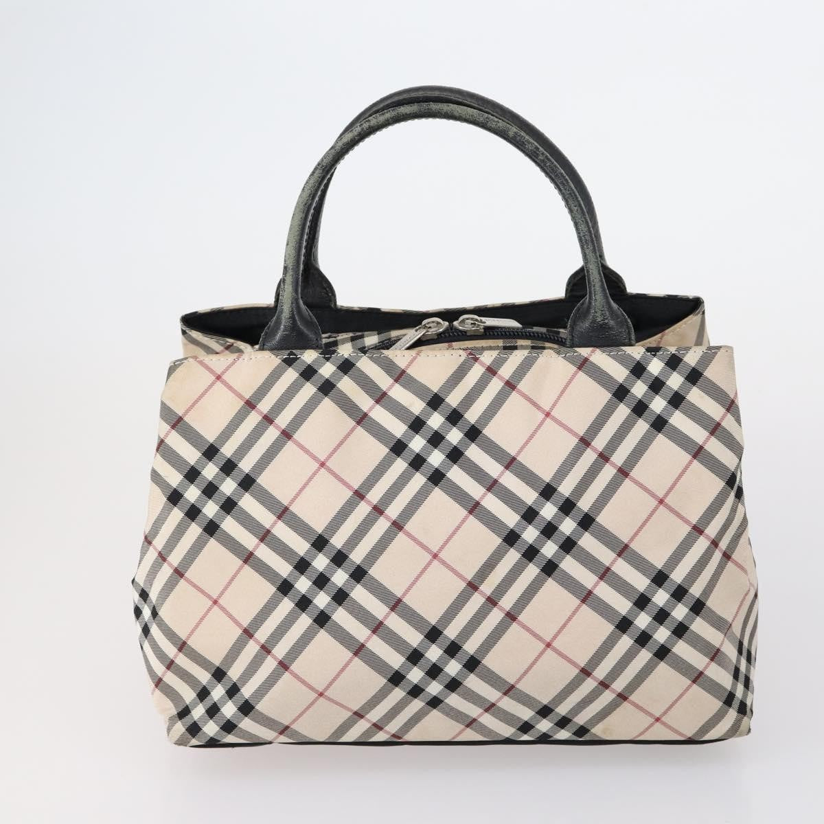 Burberry BURBERRY Nova Check Hand Bag Nylon Leather 2 Set Beige Brown Authentic 150325