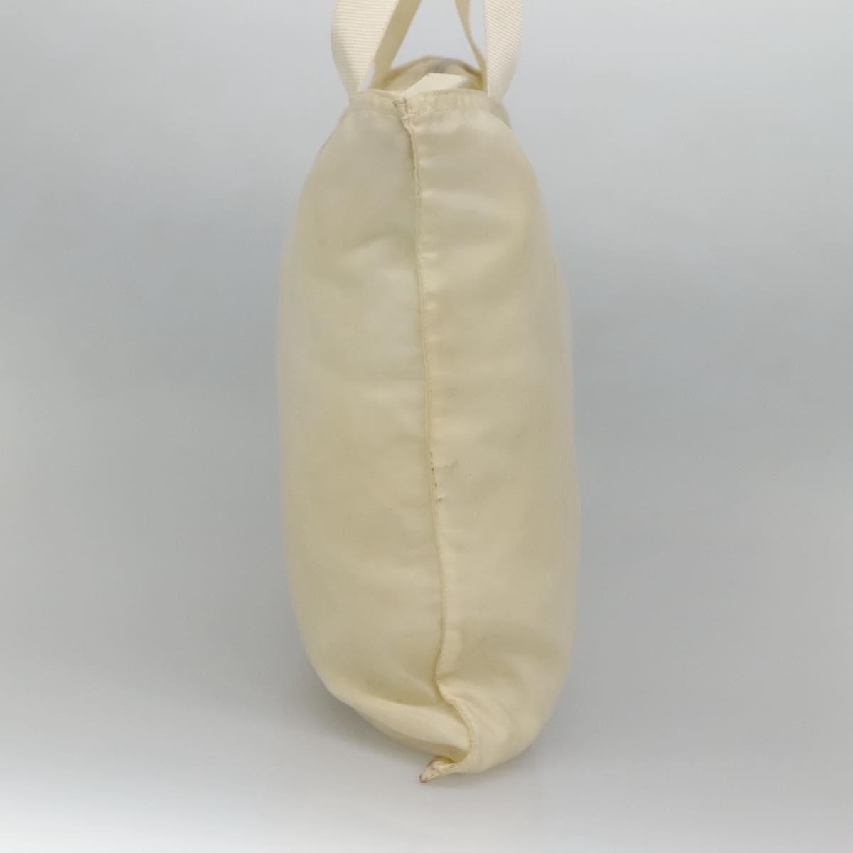 Prada PRADA Tote Bag Nylon Cream Silver Authentic bs26062