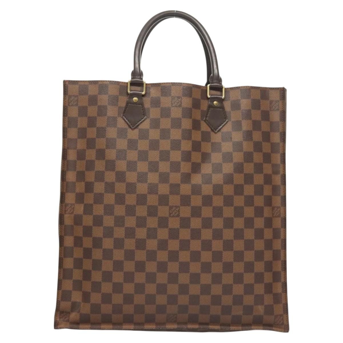 Louis Vuitton LOUIS VUITTON Damier Ebene Sac Plat Hand Bag N51140 LV Authentic 118710