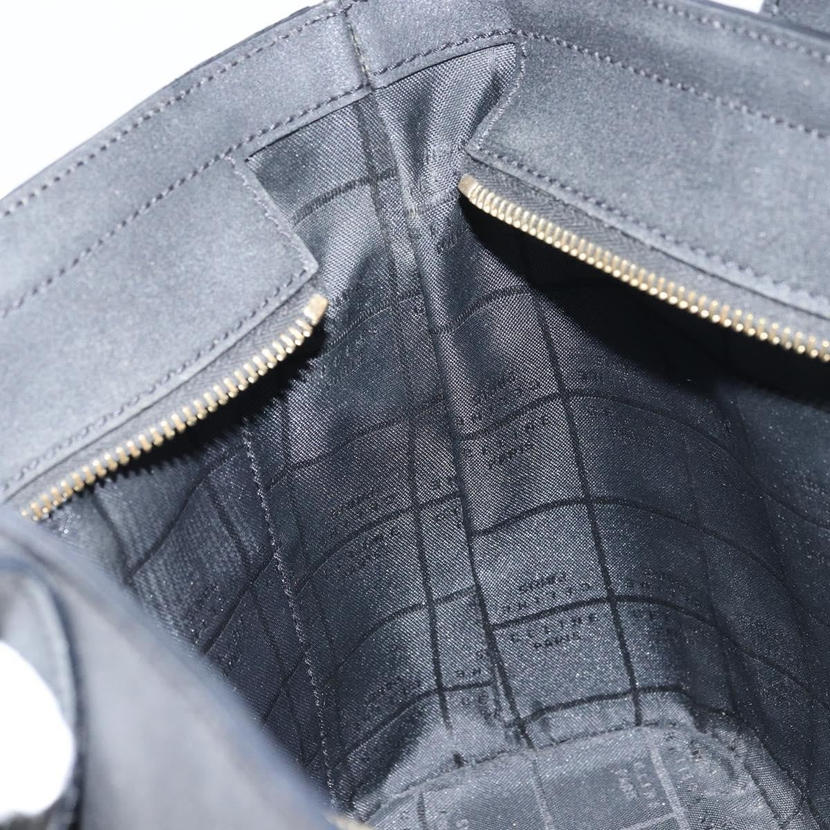 Celine CELINE Hand Bag Leather Black Gold Authentic BA9124