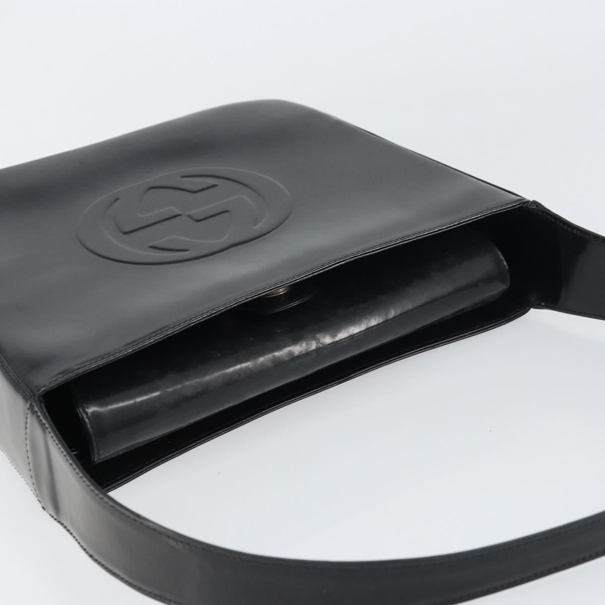 Gucci GUCCI Shoulder Bag Enamel Black 000 0506 Authentic ep12258