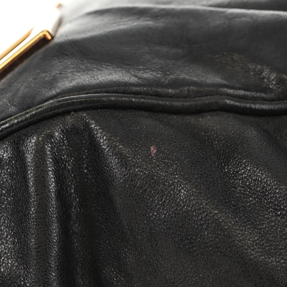 Chloé Chloé Chloe Etel Hand Bag Leather 2way Black Gold Authentic 156936