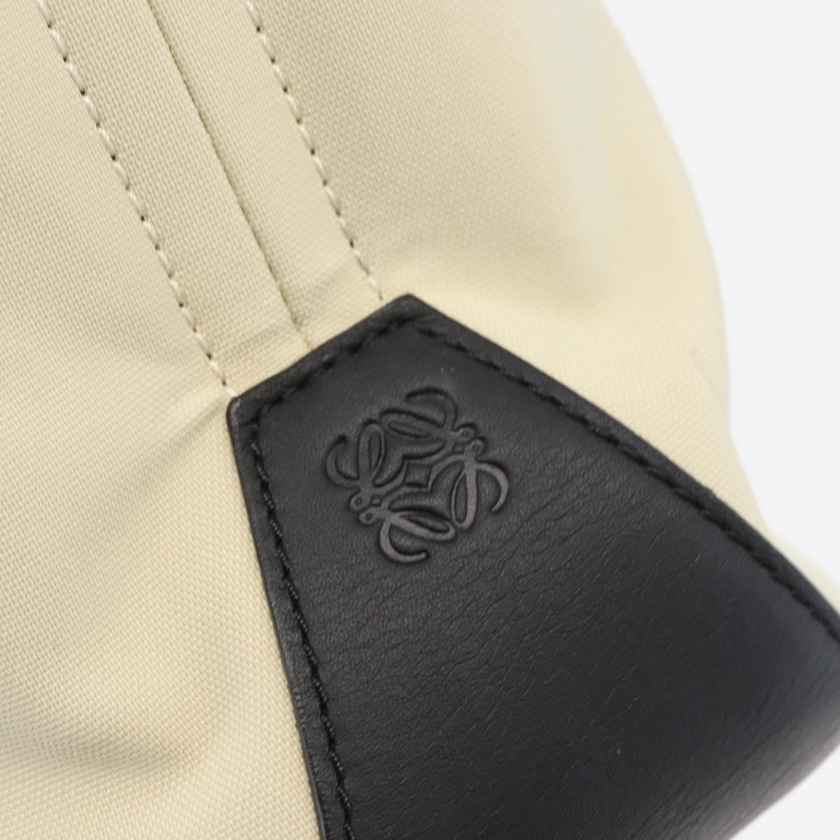 Loewe LOEWE Hand Bag Canvas Leather Beige Gold Authentic 174611