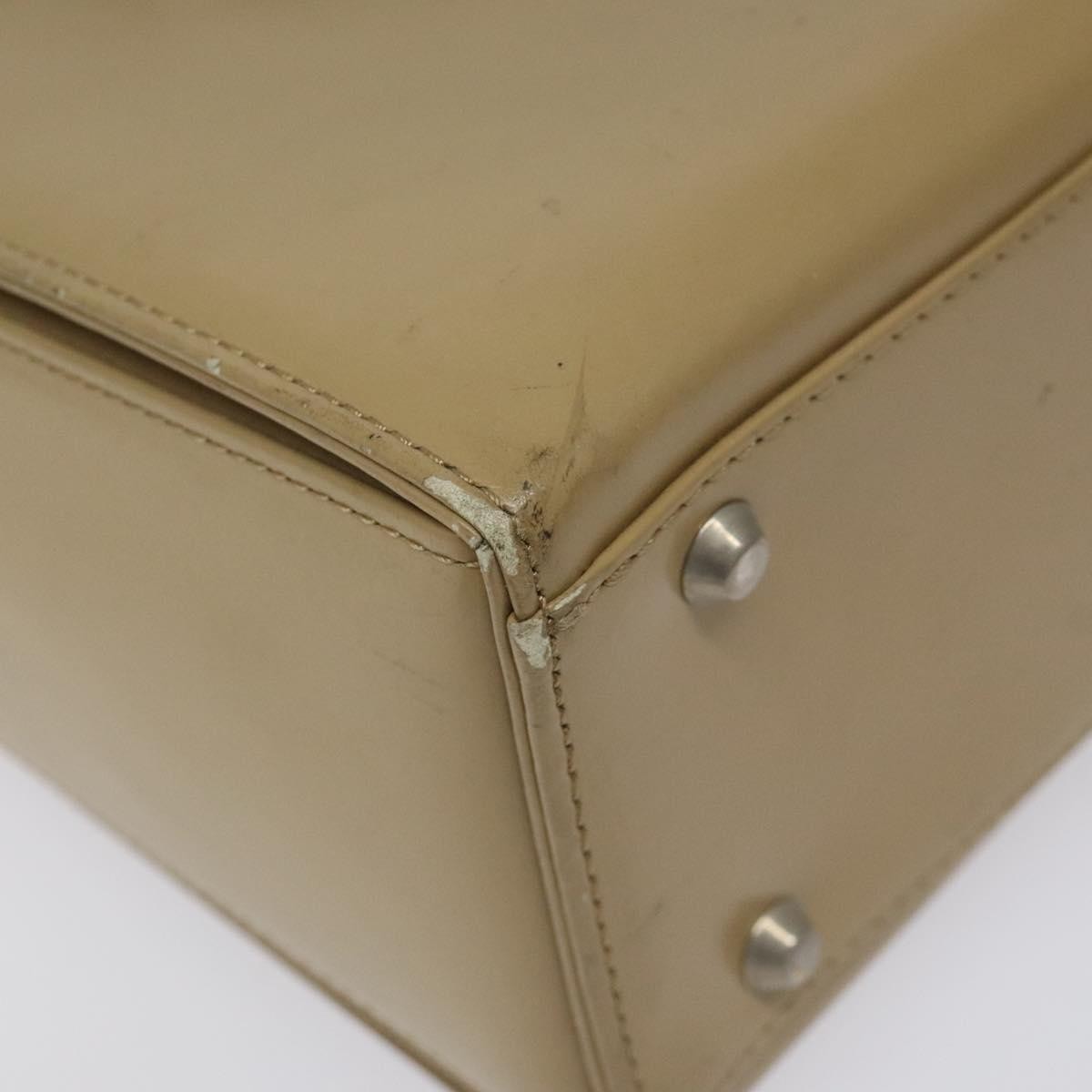 Saint Laurent SAINT LAURENT Shoulder Bag Leather Beige Silver Authentic bs23487