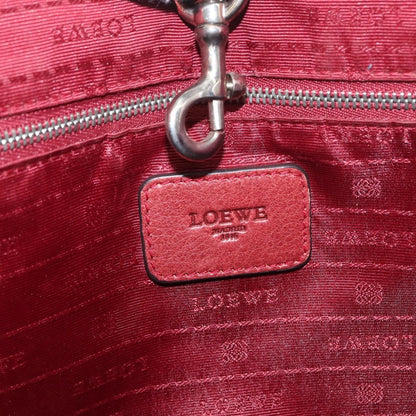Loewe LOEWE Heritage Tote Bag Leather Red Silver Authentic BSZ189