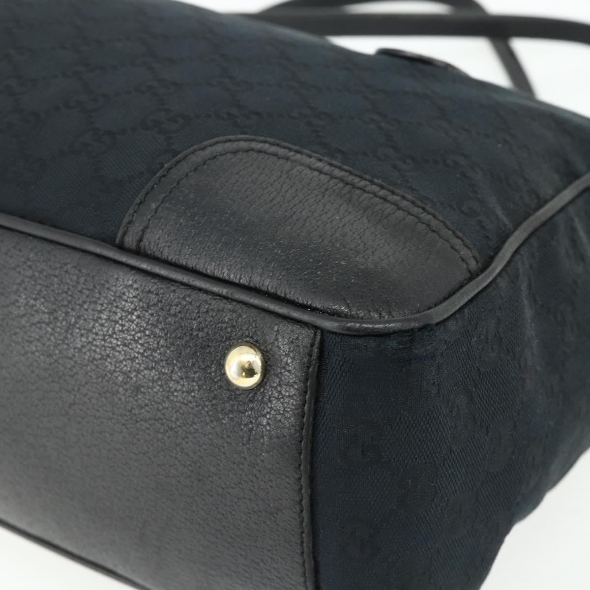 Gucci GUCCI GG Canvas Web Sherry Line Hand Bag Black Gold Red 177052 Authentic mr2358