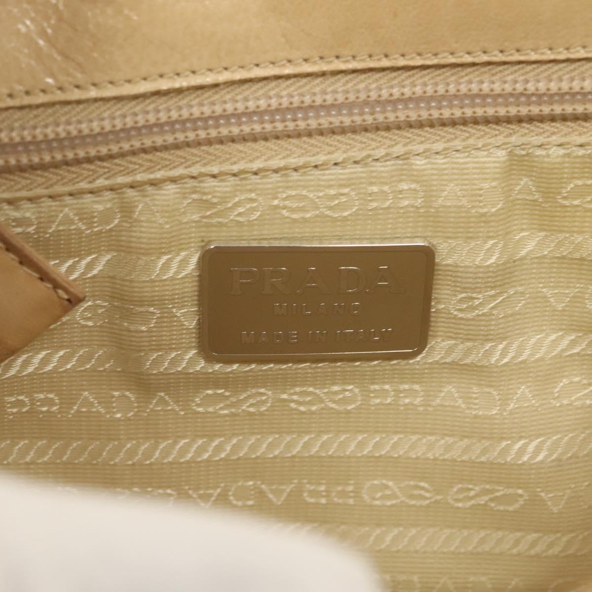 Prada PRADA Chain Shoulder Bag Leather Beige Authentic 141913