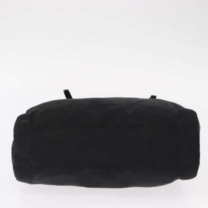 Prada PRADA Chain Shoulder Bag Nylon Black Silver Authentic 153059