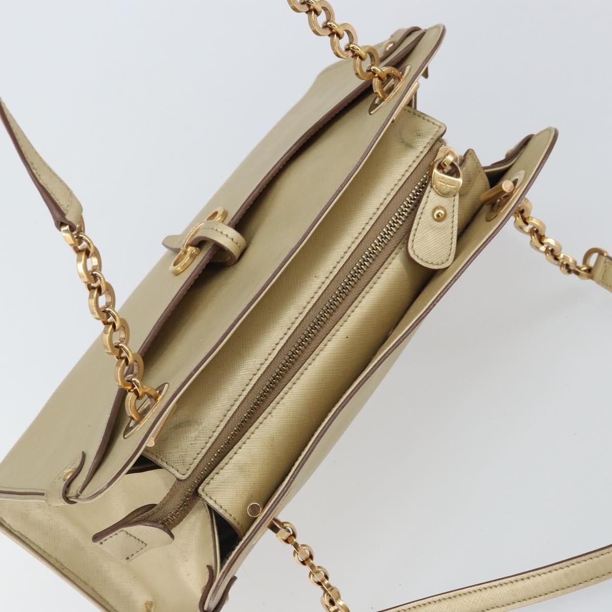 Salvatore Ferragamo Salvatore Ferragamo Gancini Shoulder Bag Leather Gold Authentic 162322