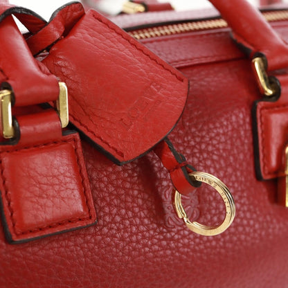 Loewe LOEWE Hand Bag Leather 2way Red Gold Authentic 160175