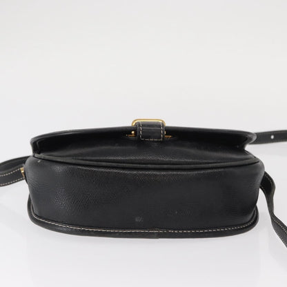 Loewe LOEWE Anagram Shoulder Bag Leather Black Gold Authentic ep12382