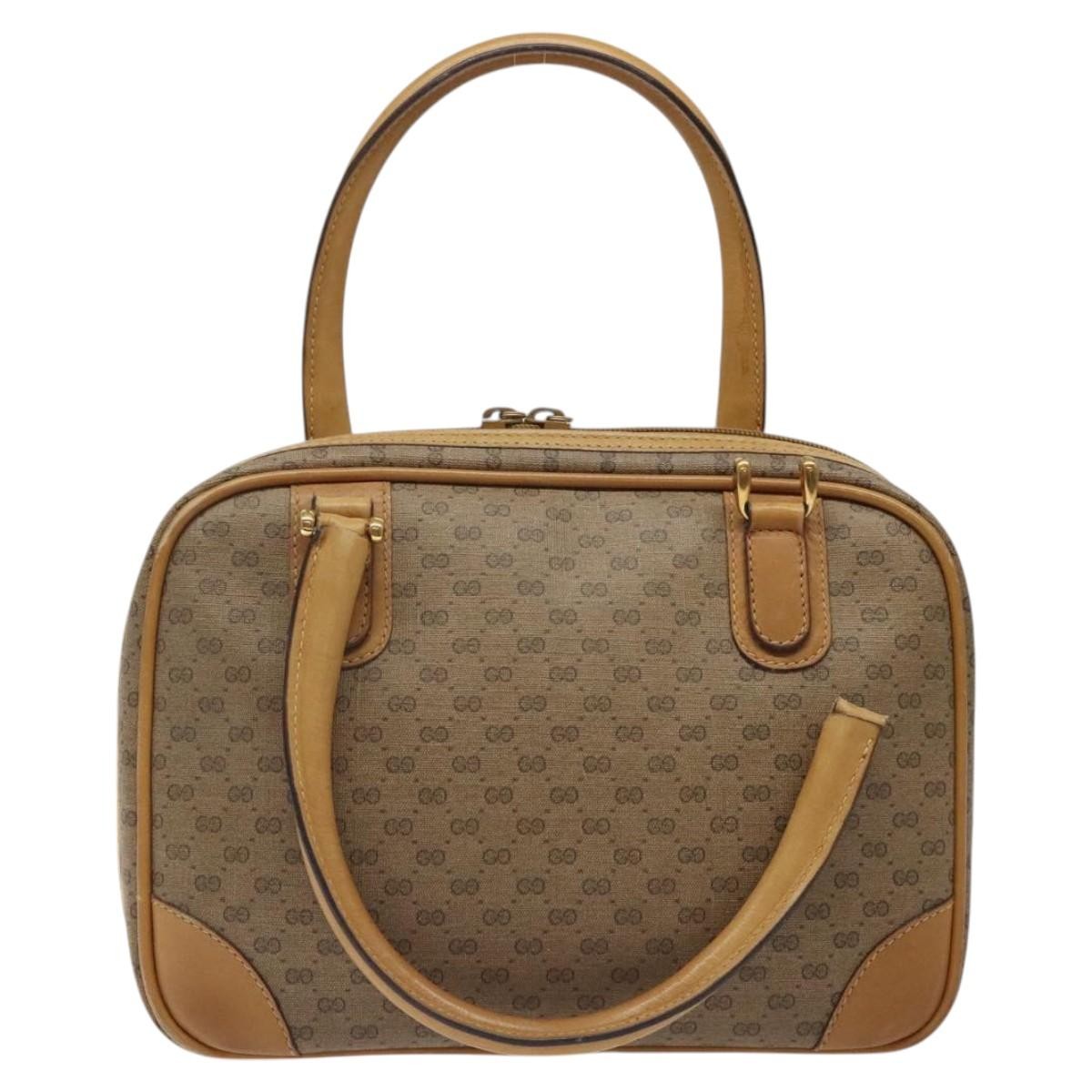 Gucci GUCCI Micro GG Supreme Hand Bag PVC Beige Gold 000 39 0030 Authentic BA2146